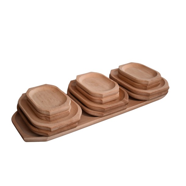 Holzplattenset für 6 Personen (12+1 Stück)