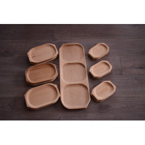 Set platouri din lemn 6persoane (12+1buc.)