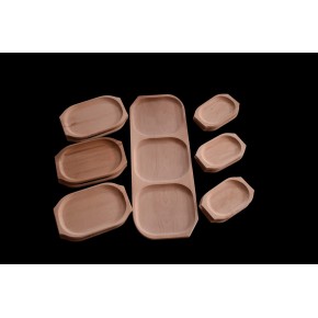 Set platouri din lemn 6persoane (12+1buc.)