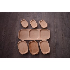 Set platouri din lemn 6persoane (12+1buc.)