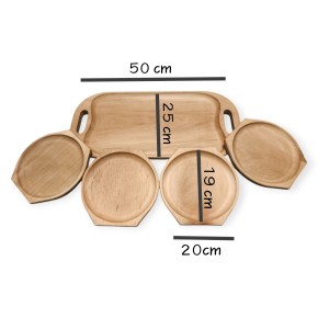 Holz-Servierset für 4 Personen – Massivholz, ArtKer