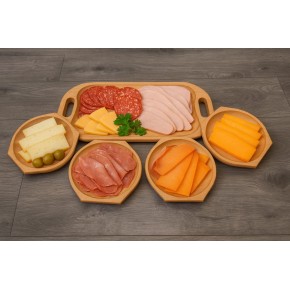 Holz-Servierset für 4 Personen – Massivholz, ArtKer