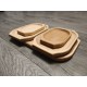 2-Personen natürliches Holztablett-Set