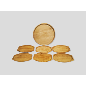 Set platou lemn tip pizza
